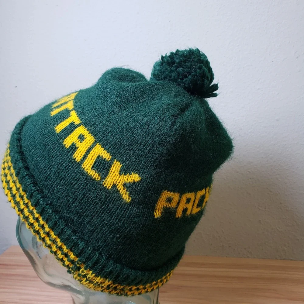 Pack Attack Green Bay Packers Knit Beanie‎ Cap Green Gold Winter Hat NFL